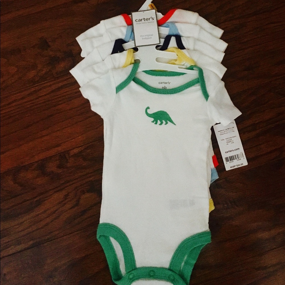 NWT Carters 5 pack onesies dinosaur newborn